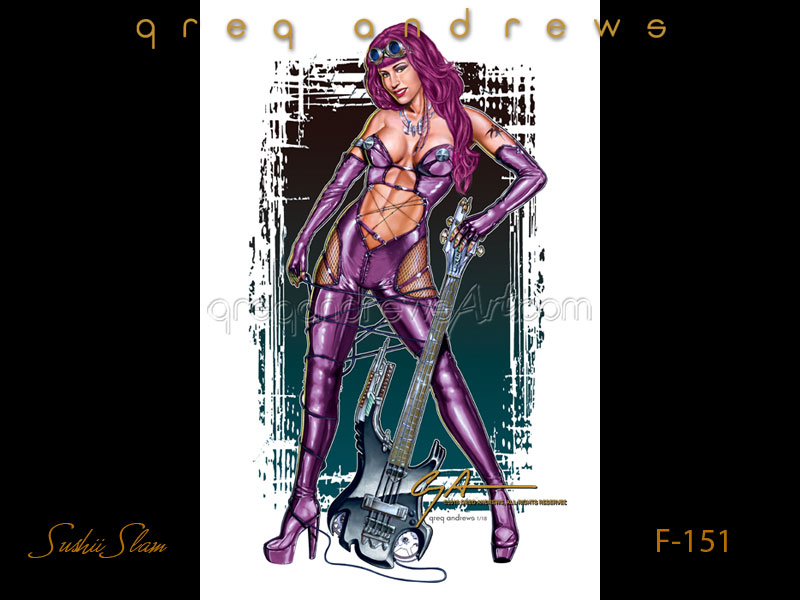 Fantasy pinup titled Sushii Slam by artist Greg Andrews Art